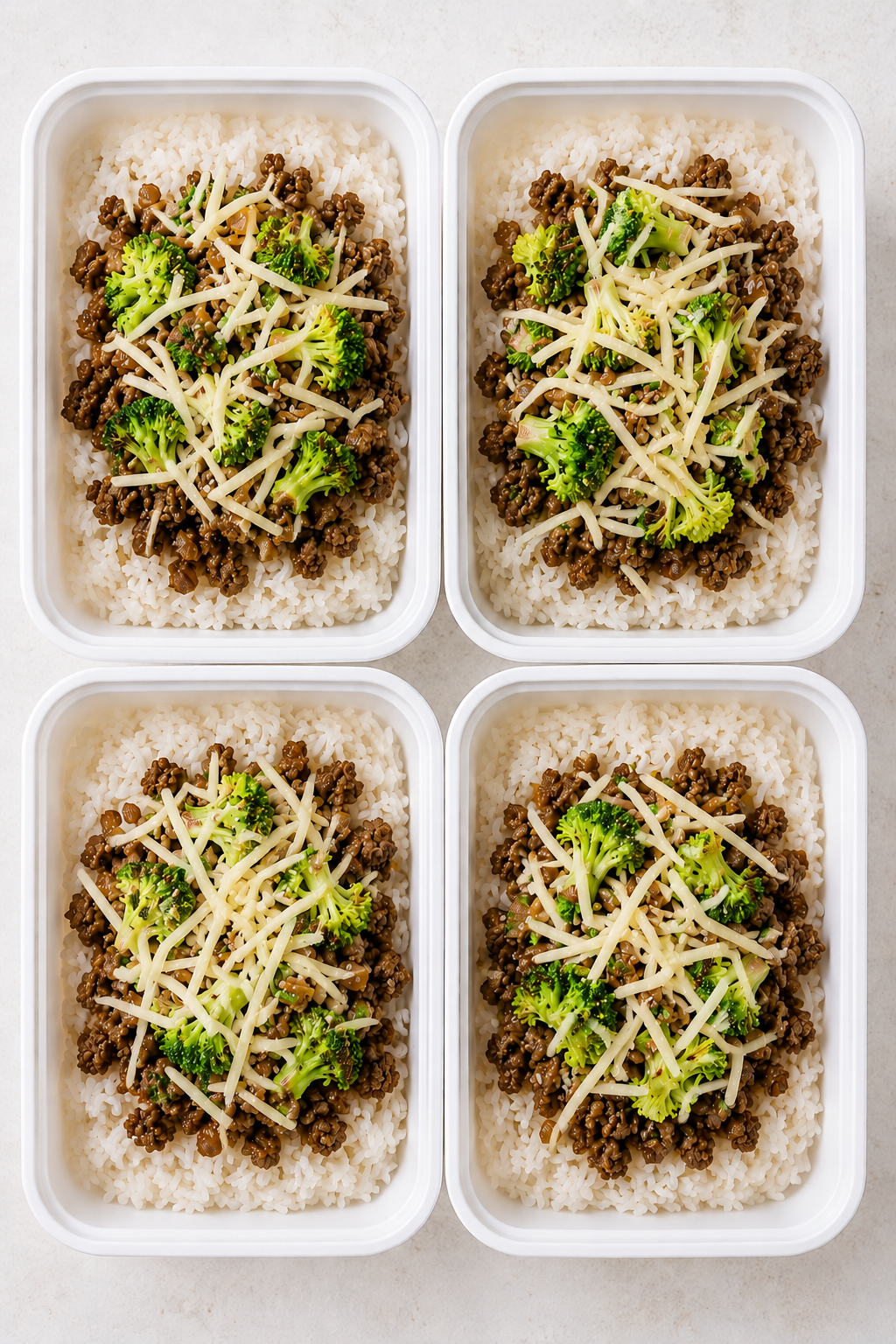 Beef Cheddar Broccoli Rice Bowl