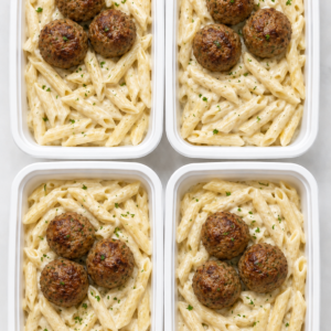 Pasta Alfredo W/ Meatballs